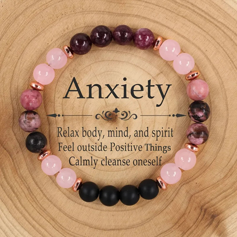 Anxiety Support Bracelet, Rose Quartz & Garnet