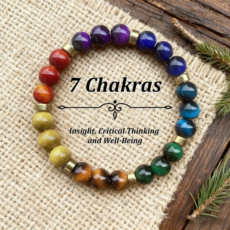 7 Chakra Tiger Eye Bracelet