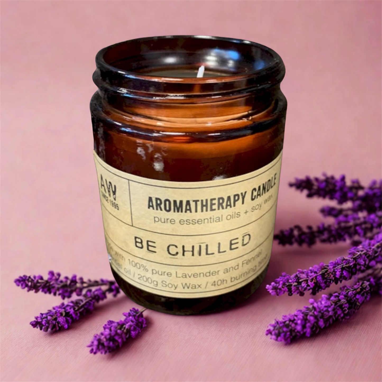 Be Chilled Aromatherapy Candle - Lavender and Fennel 200g Soy Wax