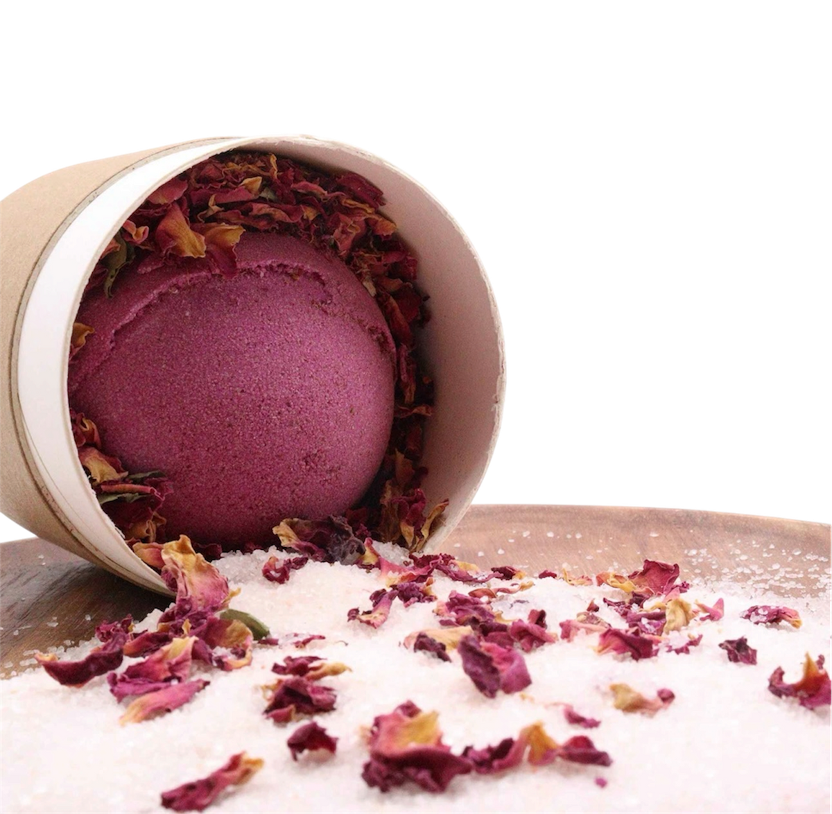 Ylang Ylang & Ginger Bath Bomb with Bath Salt and Petals