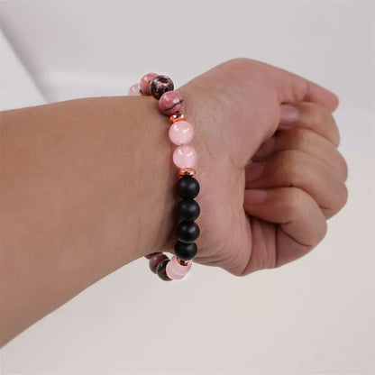 Anxiety Support Bracelet, Rose Quartz & Garnet