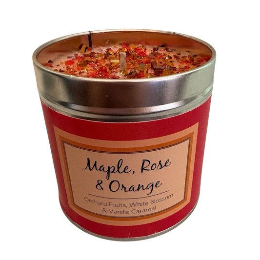 Maple, Rose & Orange Crackle Candle
