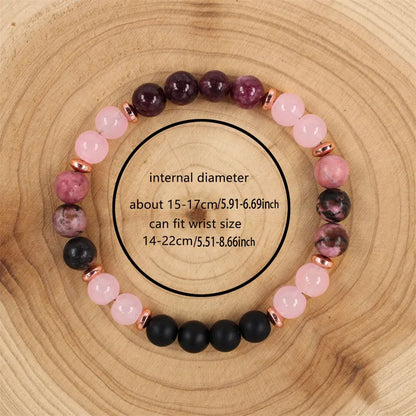 Anxiety Support Bracelet, Rose Quartz & Garnet