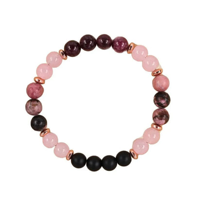 Anxiety Support Bracelet, Rose Quartz & Garnet