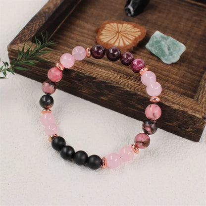 Anxiety Support Bracelet, Rose Quartz & Garnet