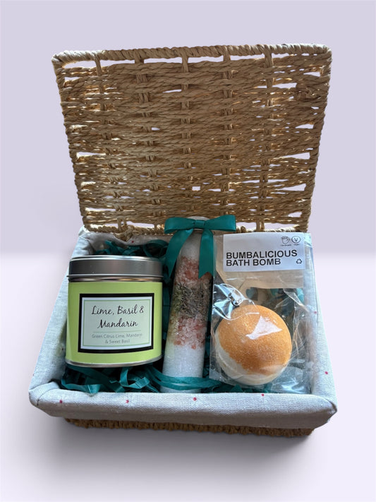 Lime, Basil & Mandarin Bath Time Hamper