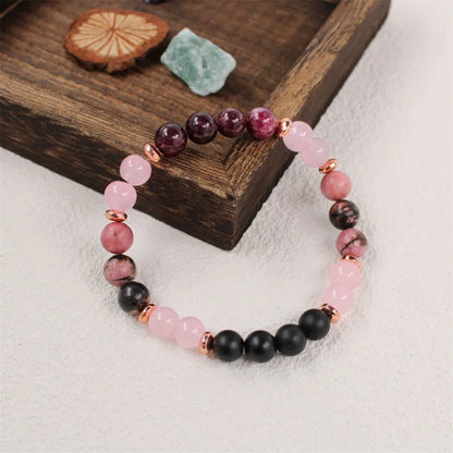 Anxiety Support Bracelet, Rose Quartz & Garnet