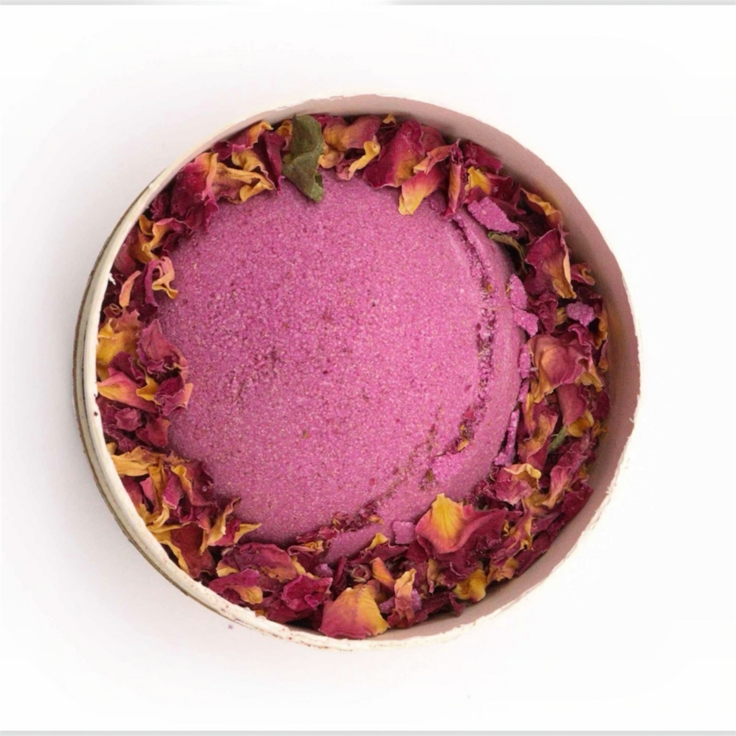 Ylang Ylang & Ginger Bath Bomb with Himalayan Salt and Rose Petals