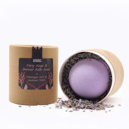 Clary Sage & Juniper Bath Bomb with Himalayan Salt & Lavender Petals