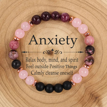 Anxiety Support Bracelet, Rose Quartz & Garnet