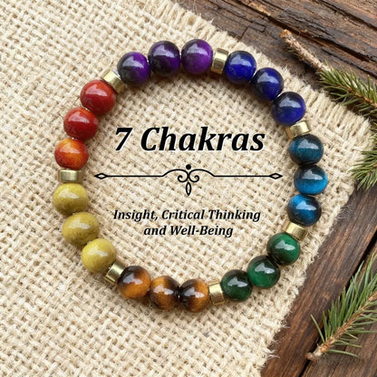 7 Chakra Tiger Eye Bracelet