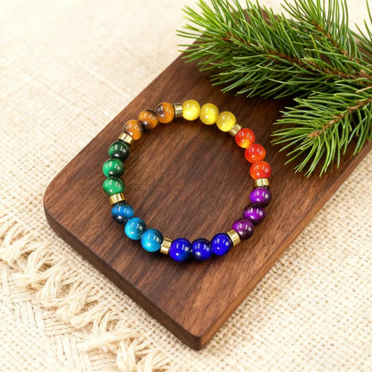 7 Chakra Tiger Eye Bracelet