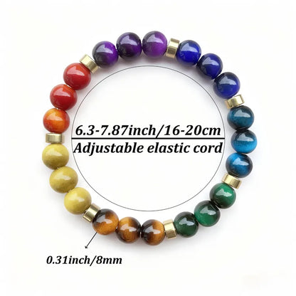 7 Chakra Tiger Eye Bracelet