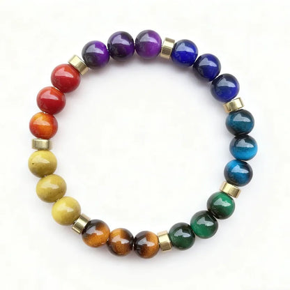 7 Chakra Tiger Eye Bracelet