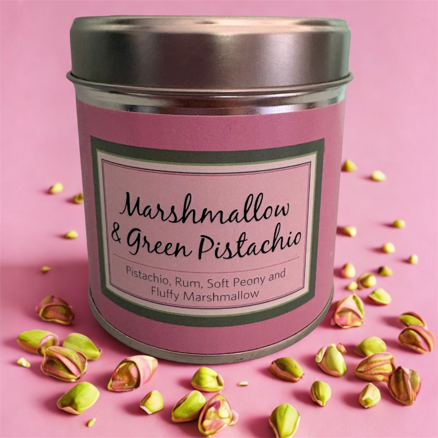 Marshmallow & Green Pistachio Candle Tin Candle