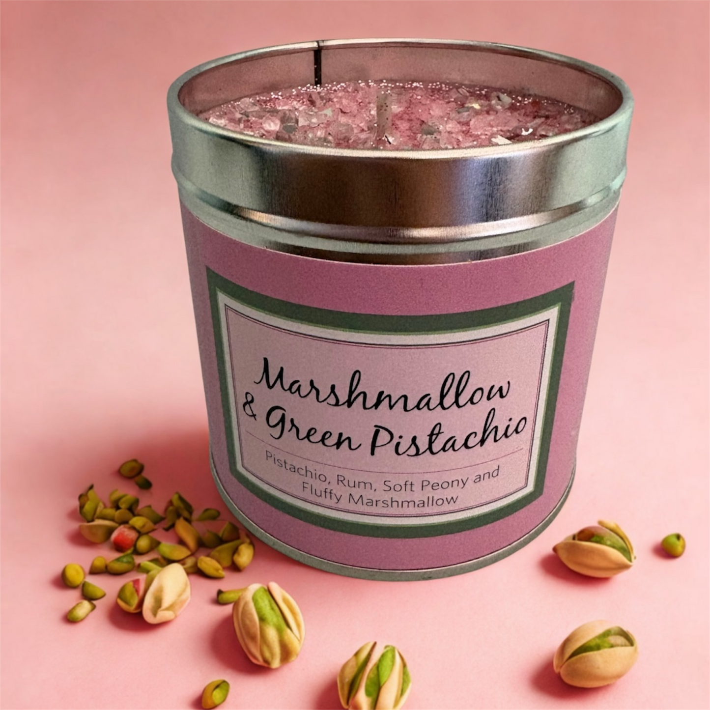 Marshmallow & Green Pistachio Candle Tin Candle