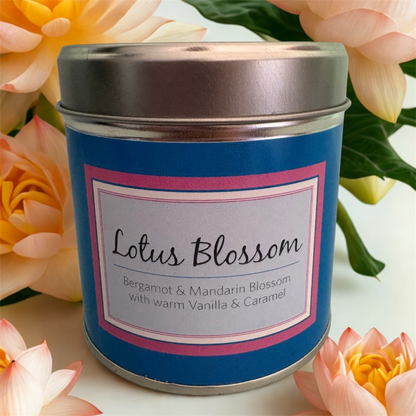 Lotus Blossom Candle Crystal Chip Topped Soy Candle