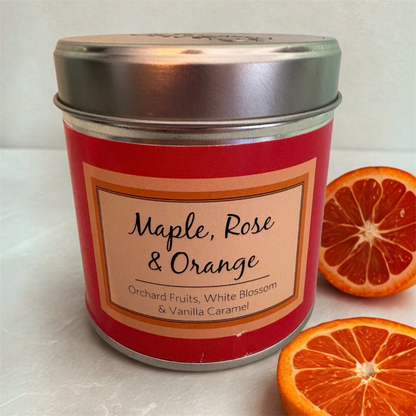 Maple, Rose & Orange Crackle Candle