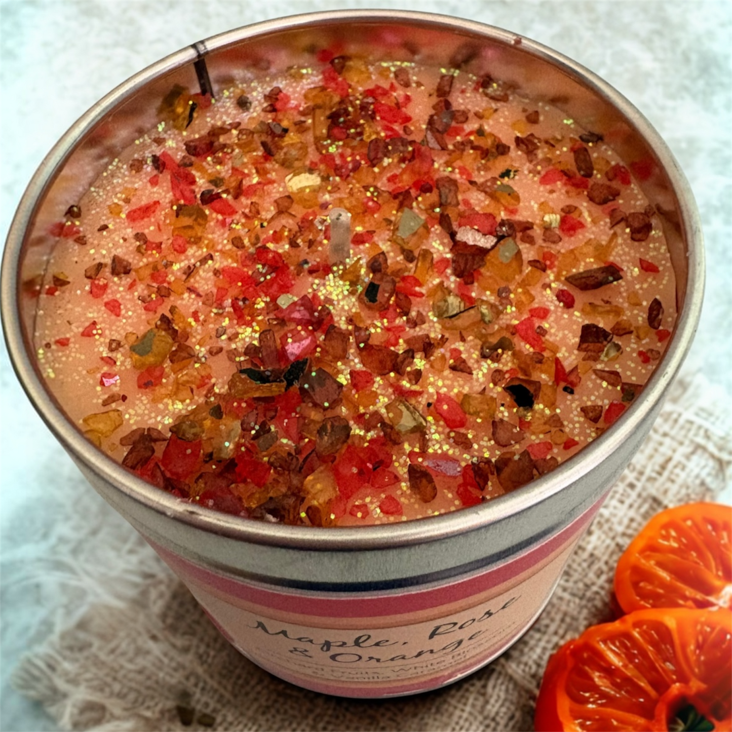 Maple, Rose & Orange Crackle Candle