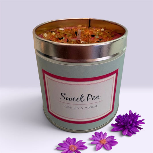 Sweet Pea Candle - Rose, Lily & Apricot Candle