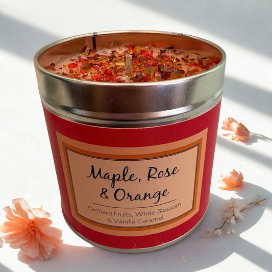 Maple, Rose & Orange Crackle Candle
