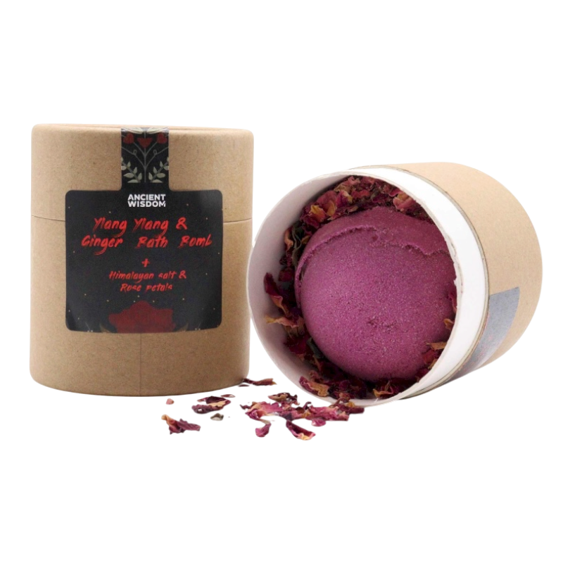 Ylang Ylang & Ginger Bath Bomb with Bath Salt and Petals