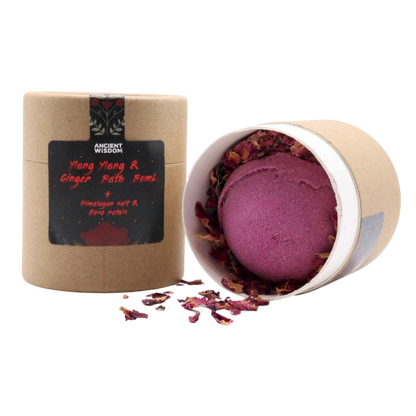 Ylang Ylang & Ginger Bath Bomb with Bath Salt and Petals